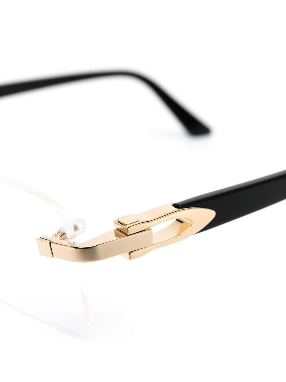 Rectangular Rimless Glasses / Gold and Black