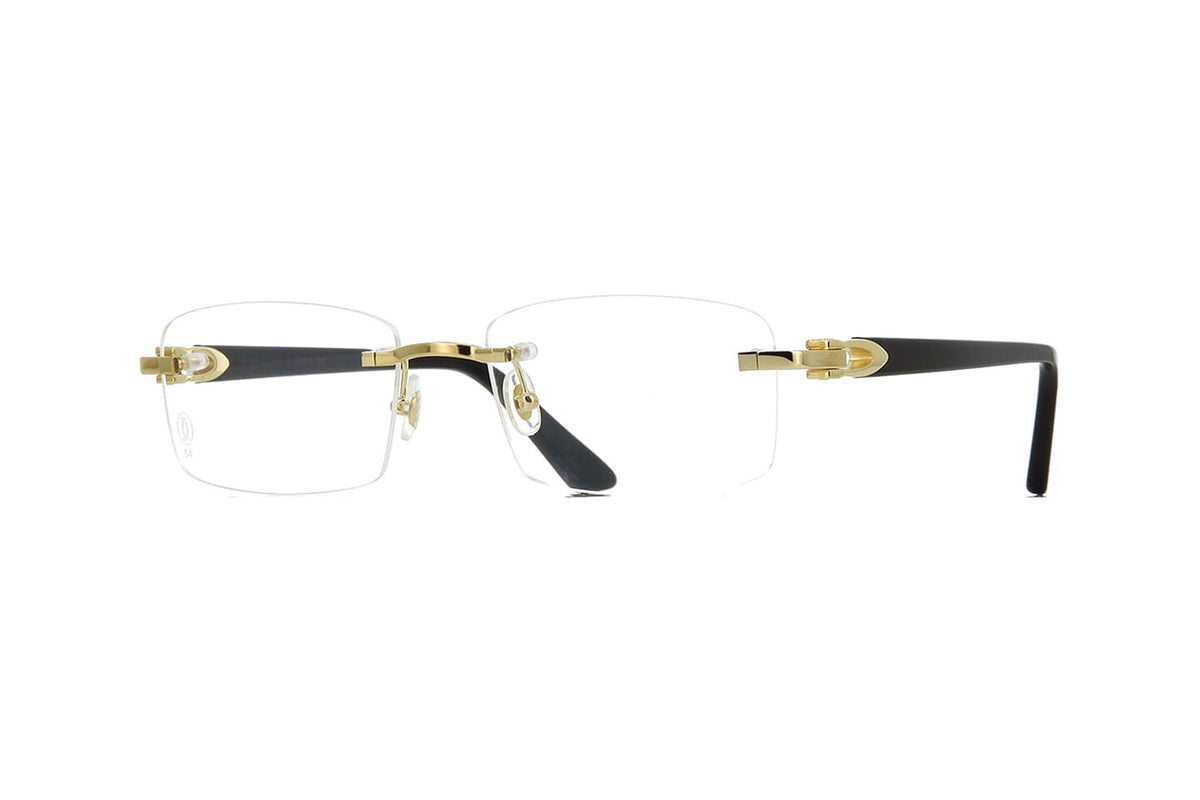 Rectangular Rimless Glasses / Gold and Black
